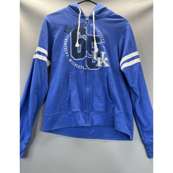 Knights Apparel Tops - Kentucky Wildcats Womens Full Zip Hoodie Jacket Blue KA Knights Apparel Sz L UK
